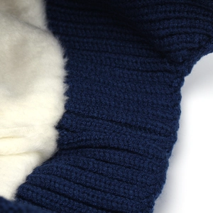 Winter knit hat for boys with jacquard car pattern and warm fleece lining for cold weather