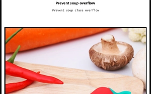 Chili shaped silicone lid lifter on wooden board to prevent soup overflow while cooking