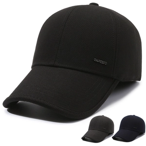Men Baseball Cap Winter Ear Protection Warm Fleece Lined Adjustable Cotton Blend Thickened Windproof Casual Outdoor Hat