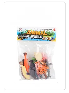 Detailed view of 12pcs sea animal figures set in clear plastic packaging 21x29.5cm