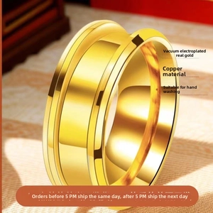 Close-up of gold plated copper ring showing waterproof finish for daily wear