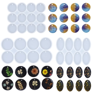 Silicone Mold For Resin Jewelry Making DIY Geometric Pendant Earring Keychain Casting Tool Transparent Flexible
