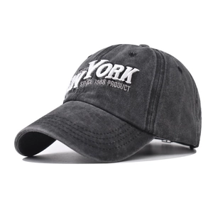 Washed Cotton Baseball Cap Vintage Distressed New York Embroidery Sun Hat For Men Women Streetwear Adjustable