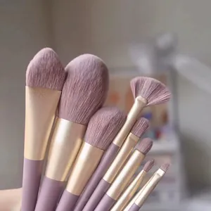 Makeup Brushes Collection Soft Synthetic Fiber Bristles For Powder Foundation Eyeshadow Concealer With Portable Storage Bag