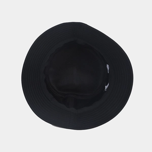 Detail view of the black Halloween bucket hat featuring breathable mesh lining and sweatband