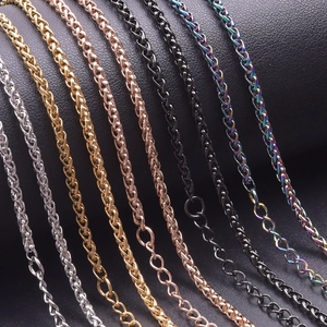 Various colors of 2.5mm stainless steel dragon bone chains for DIY jewelry making