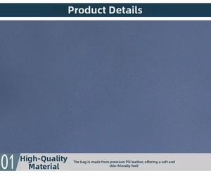 Detail shot of grey-blue high-quality PU leather fabric showing soft texture and grain