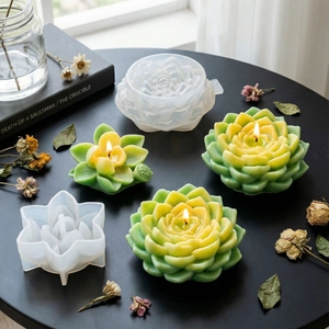 Moule en silicone lotus succulente pour bougies parfumées DIY et artisanat en résine