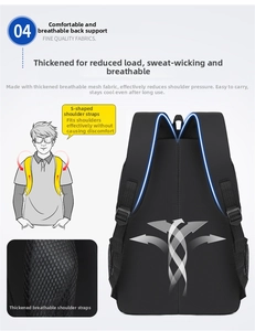 Breathable S-shaped ergonomic shoulder straps with thickened honeycomb mesh padding