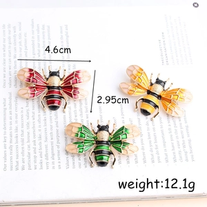 Exquisite alloy butterfly brooches with enamel finish in red, green and yellow colors