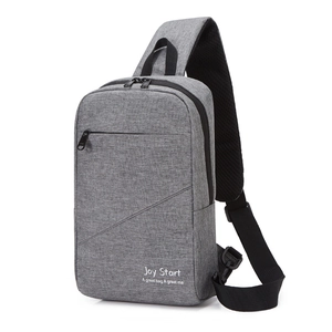 Graue abriebfeste Brusttasche für Herren und Damen mit Frontreißverschluss und verstellbarem Gurt