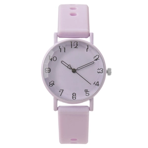 Women's Fashion Minimalist Quartz Watch With Silicone Strap Metal Case Hand-drawn Arabic Numerals Heart Detail Wrist Watch