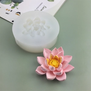 3D lotus silicone mold for chocolate mousse cake decoration and scented candle casting