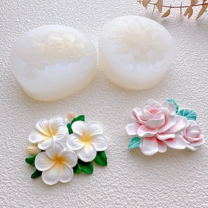 Moules en silicone gardénia et frangipanier pour décor de gâteaux et bougies parfumées