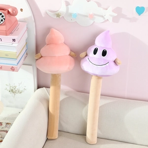 Funny plush poop hammers in pink and purple colors for creative home decoration