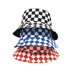 Chapeau Bob À Damiers Toile De Coton Réversible Bord Large Protection Solaire Streetwear Casual Homme Femme