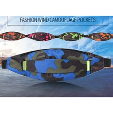 Detail view of the multi-color camouflage options for this 400D oxford waist pack
