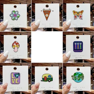Enamel Pins Cartoon Alloy Badges Earth Day Recycle Science Lab Mushroom Butterfly For Backpacks Clothes Decor