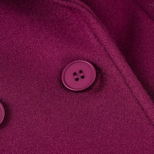 Manteau long élégant en laine violet foncé pour femmes avec col à revers chic