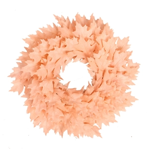 Pink artificial maple leaf Christmas wreath for front door wall hanging decoration