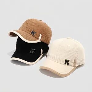 Children Corduroy Baseball Cap Letter Embroidery Warm Autumn Winter Sunshade Hip Hop Style Adjustable Hat