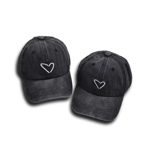 Vintage Gewassen Katoen Honkbalpet Hart Borduurwerk Verweerd Verstelbare Dad Hat Voor Dames Kinderen Zonwering Buiten Accessoire