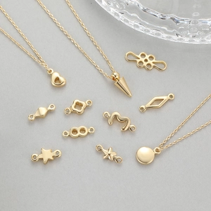 14K gold filled charms set including star heart and drop pendants for DIY jewelry making