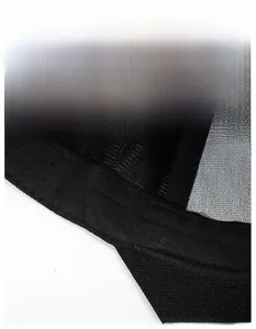 Detail showing wide sweatband of the black baseball cap for moisture wicking comfort