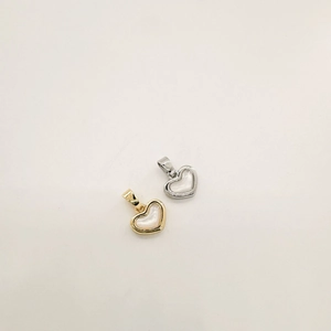 18K gold-plated heart-shaped natural white shell pendants in gold and silver finishes