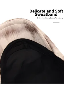 Detail of soft cotton sweatband inside the newsboy cap for sweat absorption