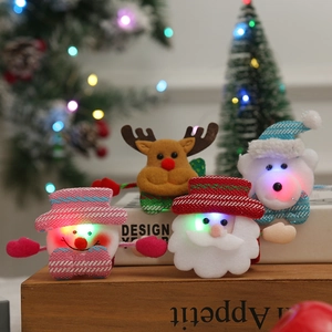 Christmas LED sequin slap bracelets with Santa, Reindeer, Snowman, and Polar Bear motifs