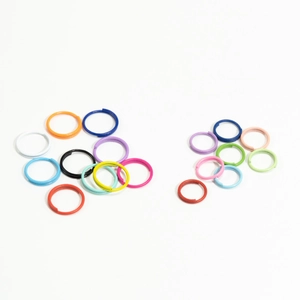 Colorful open jump rings for DIY jewelry making in assorted candy colors and various sizes
