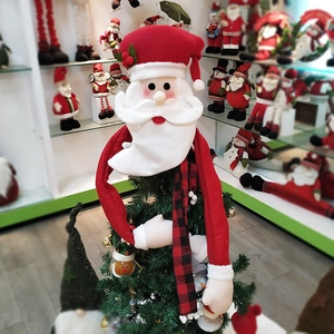 Christmas Tree Topper Hugger Santa Claus Snowman Reindeer With Long Arms Plush Holiday Home Decoration Xmas Tree Ornament