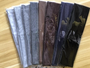 Set of 7 multi-colored sweatbands in gray, brown and black for outdoor sports running