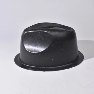 Detailed view of durable black PVC plastic dome support mold for baseball hat shaping