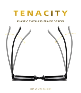 Macro shot showing the high tenacity and flexible elastic bending of the black eyeglass frame