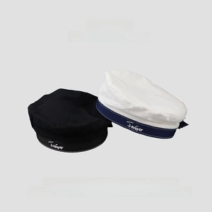 Japanese style JK beret hats in black and white navy colors with Forever embroidery