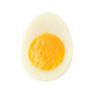 Realistic PVC boiled egg model half egg keychain pendant for realistic food display
