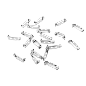 Polished stainless steel safety pin with double holes for DIY brooch jewelry making
