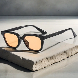 Square Sunglasses Retro Vintage PC Frame AC Lens UV400 Protection Trendy Street Style Chic Rivet Decor Unisex