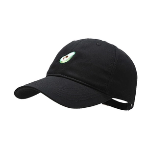 Berretto da baseball in cotone nero con ricamo avocado per la protezione solare