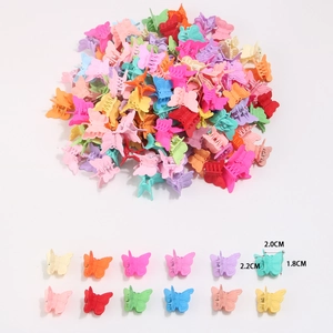 Mini butterfly hair claws in colorful matte finish for braided hairstyles and bangs