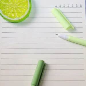 Morandi light green gel pen set with matte finish and 0.5mm tip on notebook