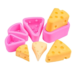Cheese shape silicone molds in three sizes for making aromatic candles and soap