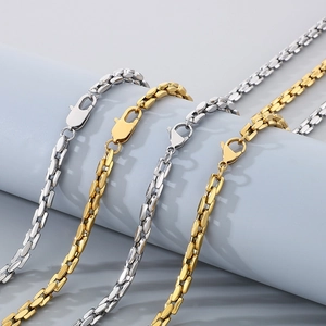 Polierte Edelstahl-Bambusketten-Armbänder in Gold und Silber mit Karabinerverschlüssen