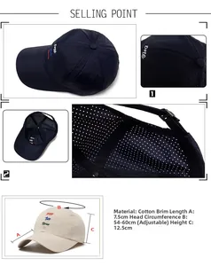 Detail view of mesh baseball cap showing breathable side holes and quality embroidery