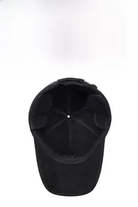 Detailed interior of winter baseball cap with foldable ear flaps for wind protection