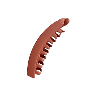 Reddish brown matte large banana hair clip for thick hair shown on a white background