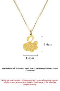 Macro detail of golden swan pendant in titanium steel with intricate feather textures