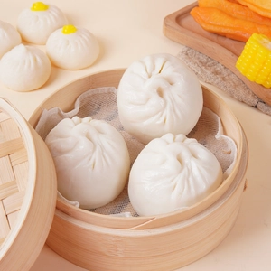 Realistic PVC steamed bun models in bamboo steamer for food display and decoration